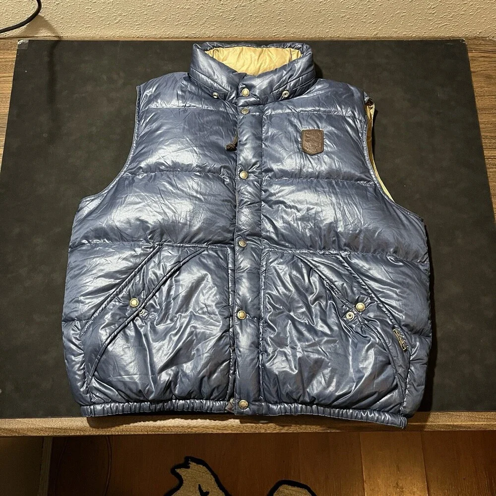 Vintage Polo Ralph Lauren Goose Down Puffer Jacket Hill Alpine Leather Vest 90s